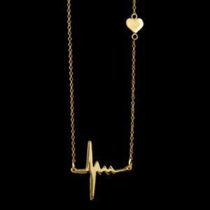18KP Gold Heartbeat Necklace